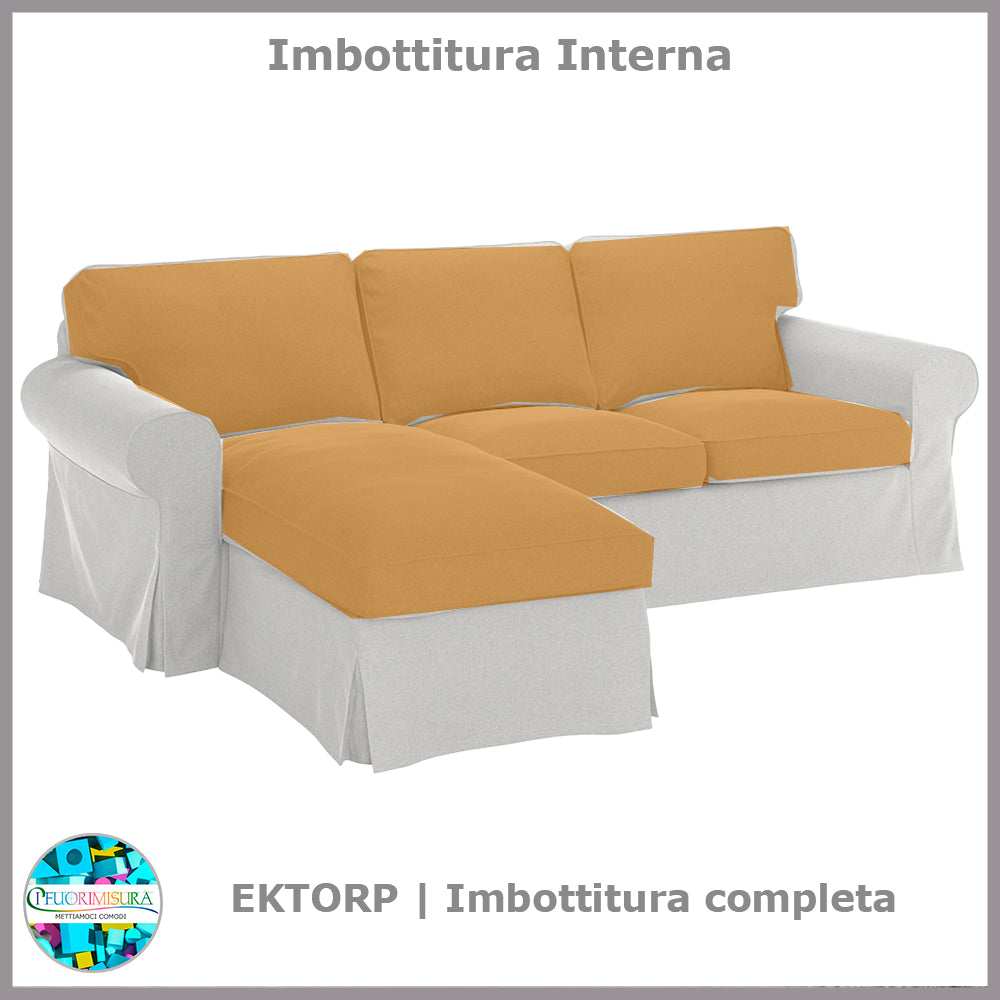 Imbottiture complete Ektorp Ikea tre posti con chaise longue – I FUORIMISURA