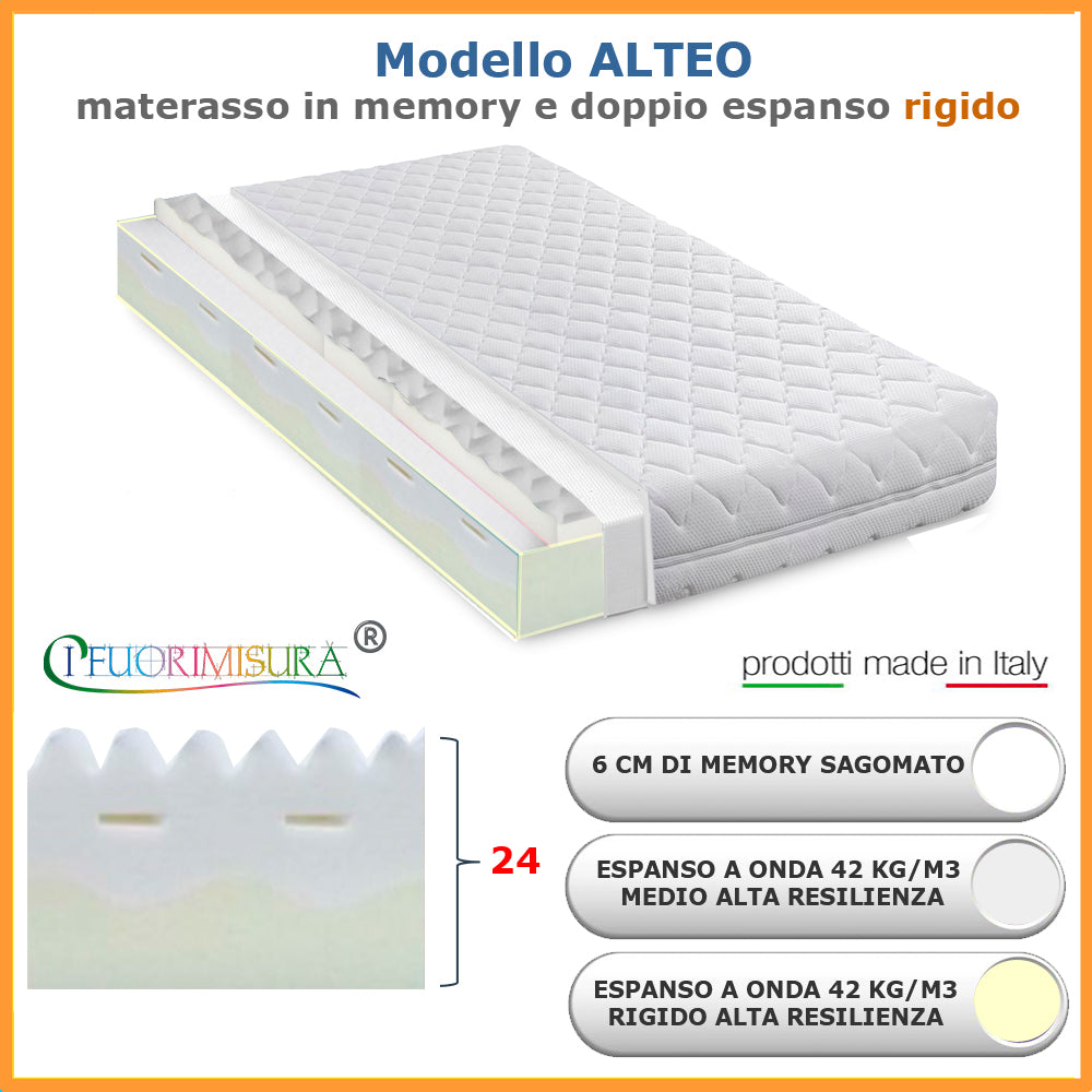 Materasso modello ALTEO - rigido in memory e doppio espanso