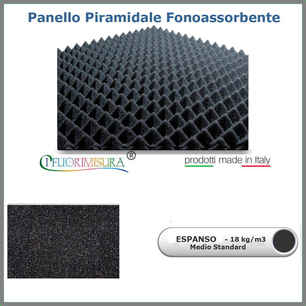 Pannello fonoassorbente piramidale 1mtx1mt o 2mt