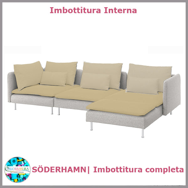 Canapé 4 places Ikea compatible SÖDERHAMN avec méridienne complète