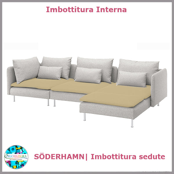 Asientos SÖDERHAMN compatibles con el sofá de 4 plazas con chaise longue Ikea