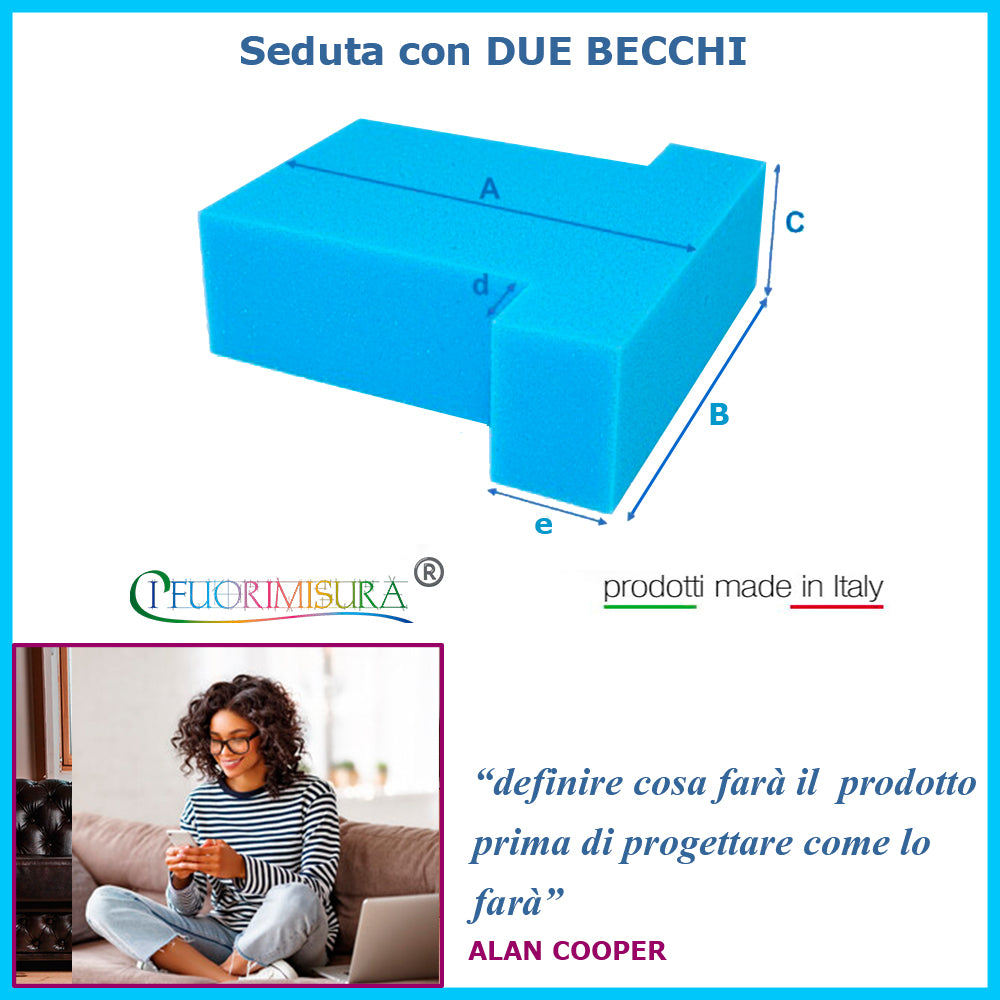 Seduta con due becco basso spessore