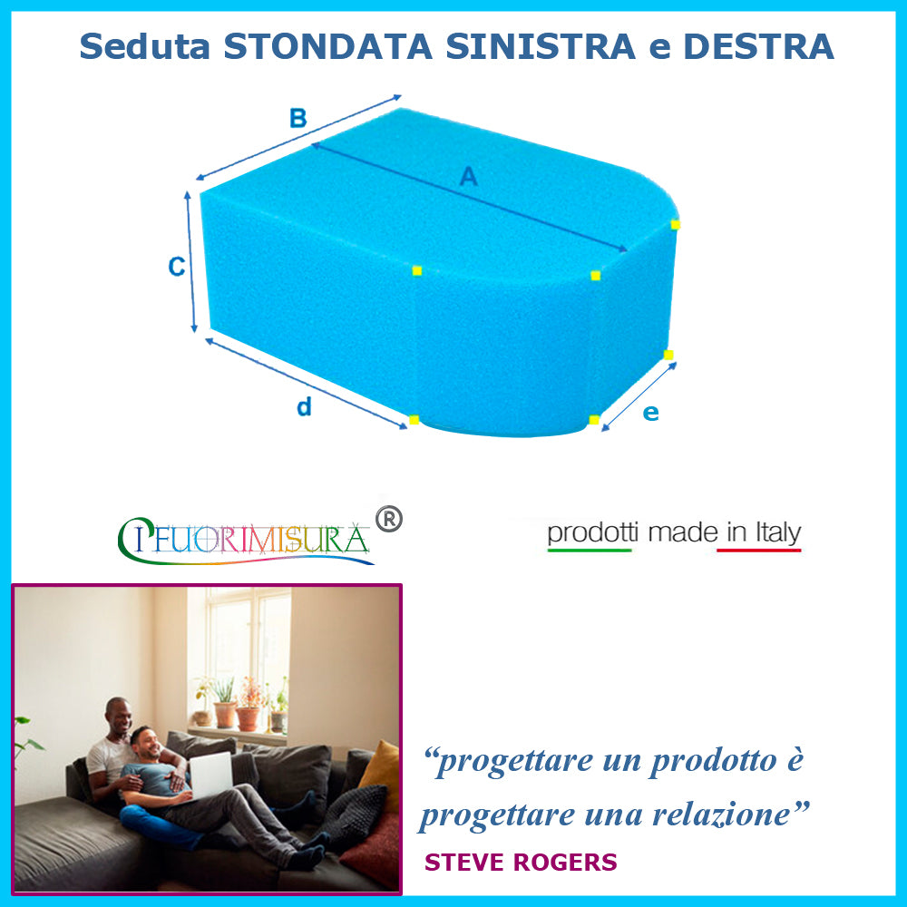 Seduta stondata a sinistra e destra basso spessore