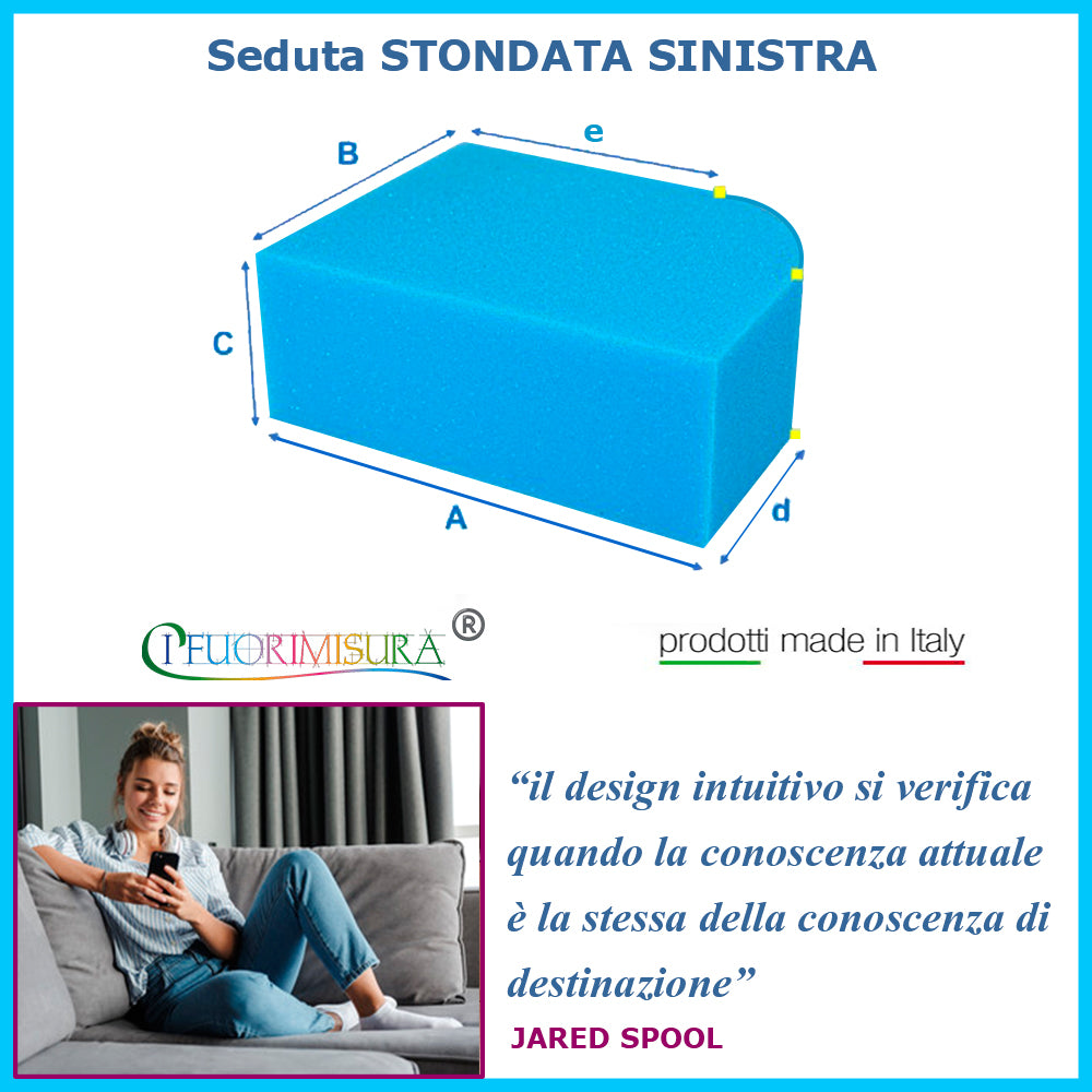 Seduta stondata a sinistra basso spessore