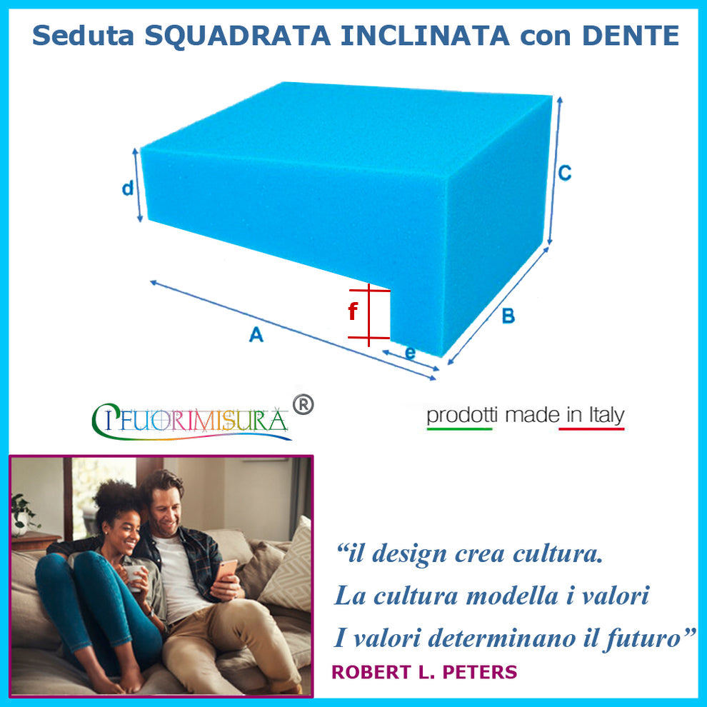 Seduta SQUADRATA INCLINATA CON DENTE basso spessore