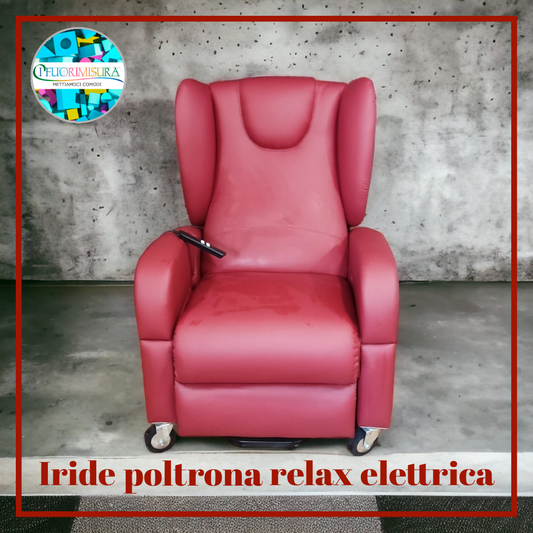 poltrona relax elettrica in diverse posizioni in ecopelle rossa