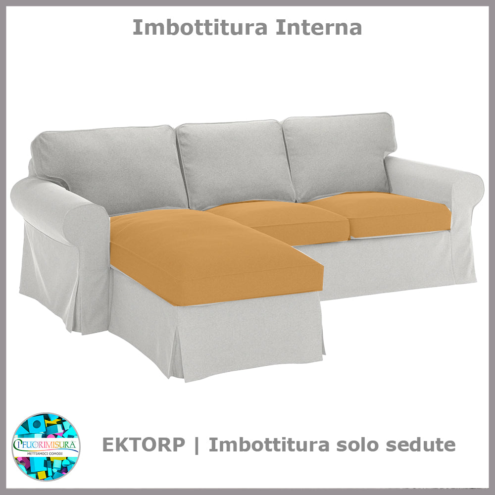 Imbottiture interne cuscini sedute Ektorp Ikea tre posti con chaise longue