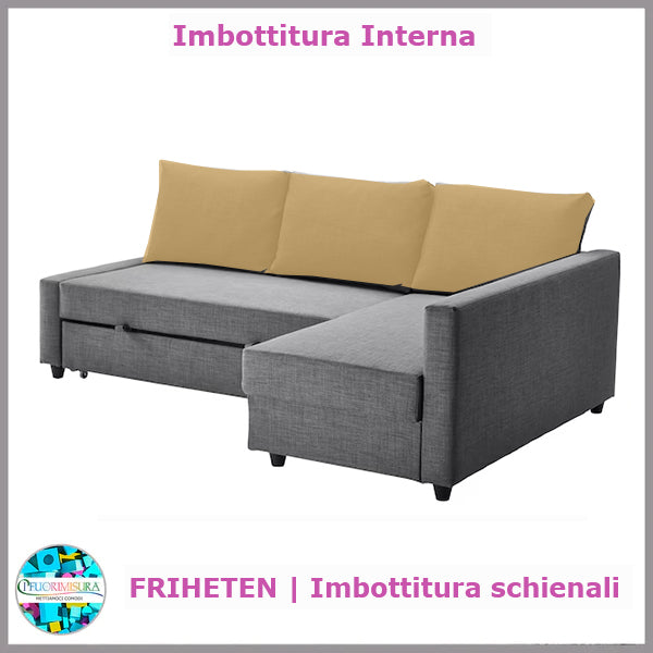 Imbottiture cuscini schienale FRITHETEN compatibile Ikea con chaise longue