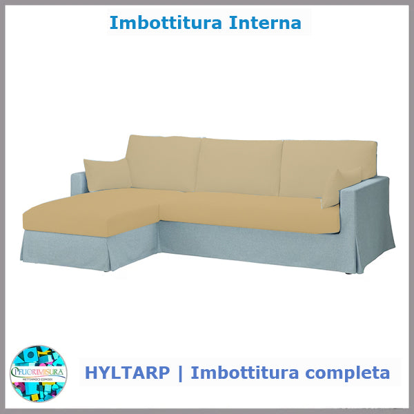 HYLTARP Ikea three seater padding complete with chaise longue