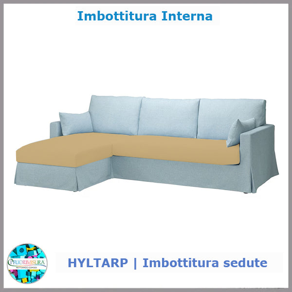 Imbottiture sedute HYLTARP compatibile Ikea tre posti con chaise longue