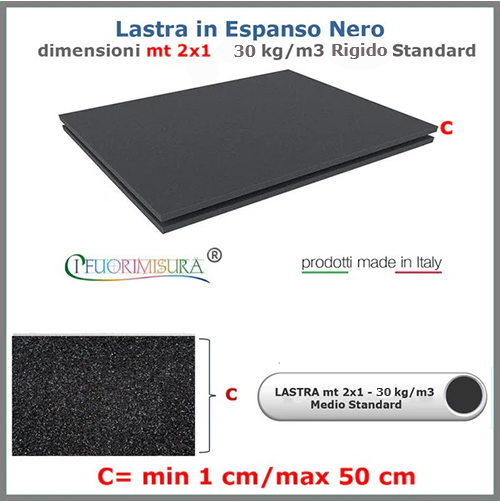 LASTRA ESPANSO NERO RIGIDO 30 KG/M3