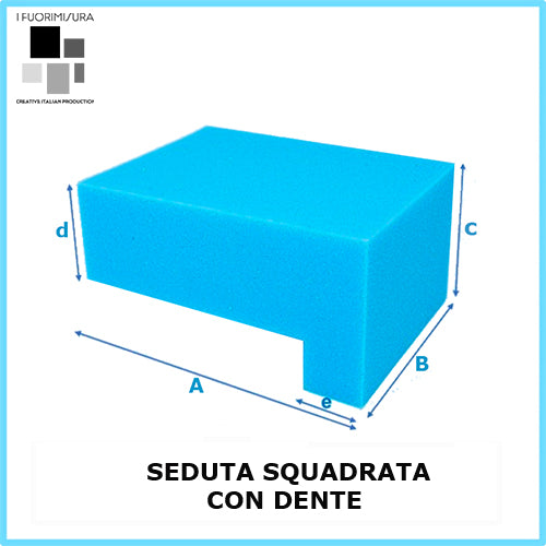 Asiento CUADRADO con DIENTE [grosor medio-alto]