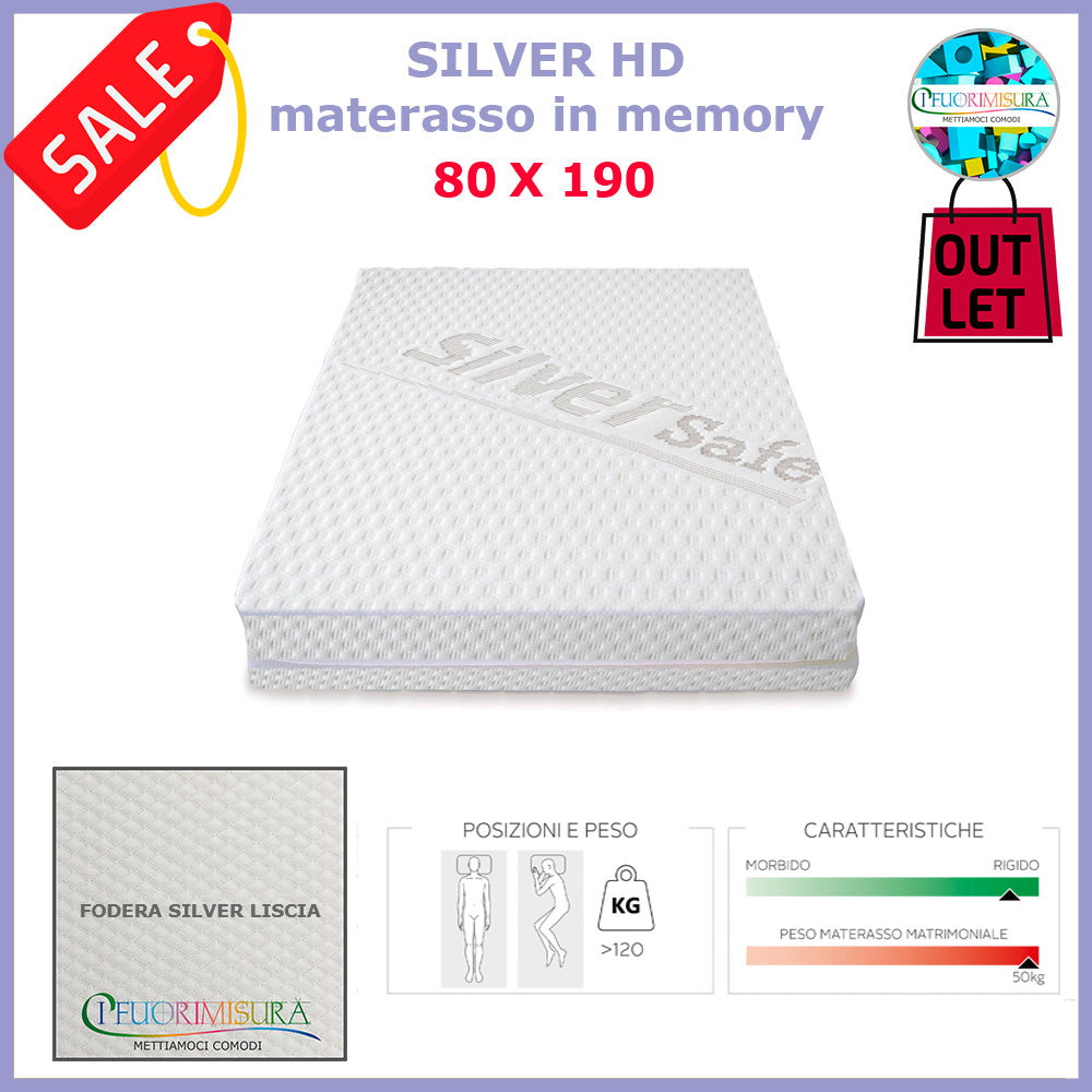 SILVER HD  materasso singolo in memory 80 x 190 – I FUORIMISURA