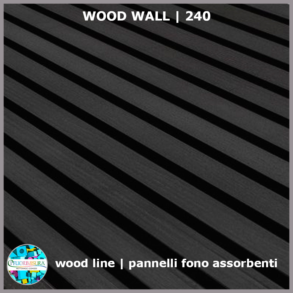 Panneau acoustique mural en bois WallintonNL - Chêne Natural Promo Grey  Feutre - 240x60cm