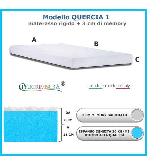 Modello Quercia1 - materasso rigido con 3 cm di memory