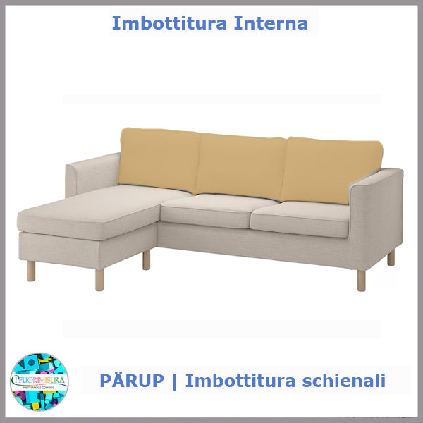 Imbottiture schienali PÄRUP compatibile Ikea tre posti con chaise-longue