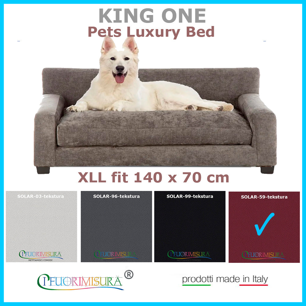 KING ONE divanetto per cani 140 x 70 prugna