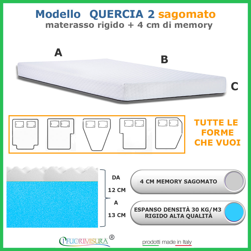 QUERCIA2 - MATERASSO MEMORY PER DIVANO-LETTO RIGIDO