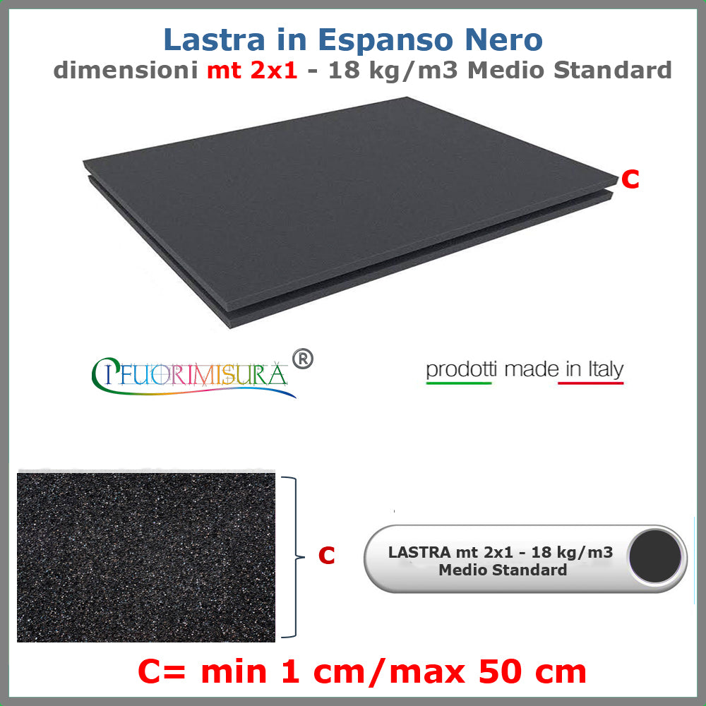 LASTRA Mt 2x1 - 18 Kg/M3 Medio Standard (nero)