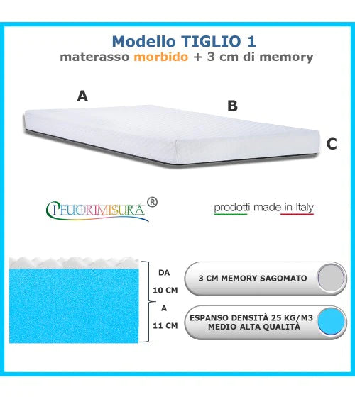 TIGLIO_1 - Materasso Rettangolare per Camper
